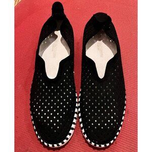 Ilse Jacobsen Black Tulip perforated slip-ons/ sneakers size EU37, US6.5